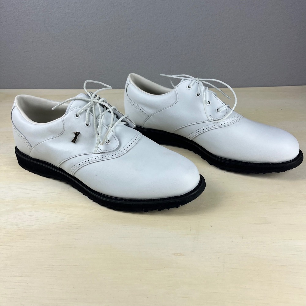 Lady Fairway Womens White Leather Golf Shoes Spikeless Oxford Brogue Size 9 M - Picture 6 of 8
